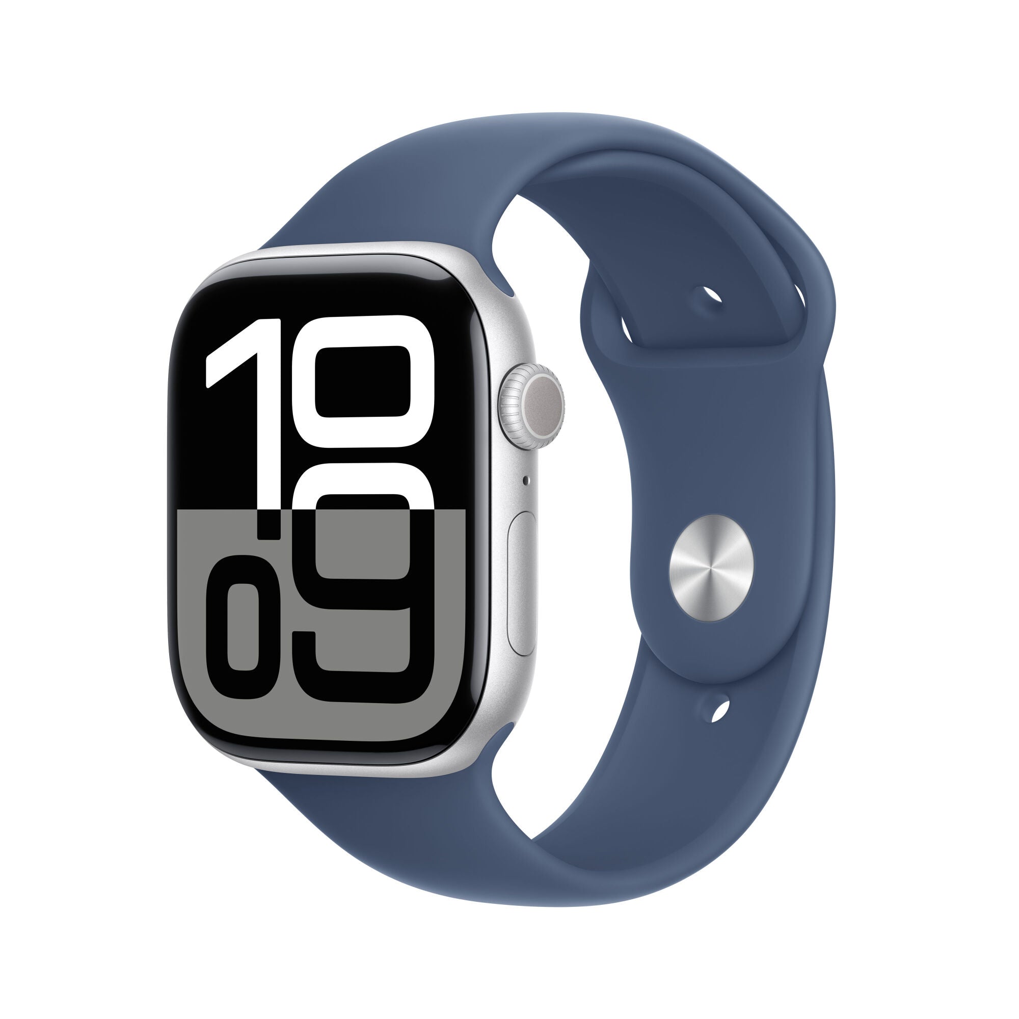 Apple Watch Series 10 GPS Cassa in Alluminio Argento con Cinturino Sport Band Denim - 46mm M/L