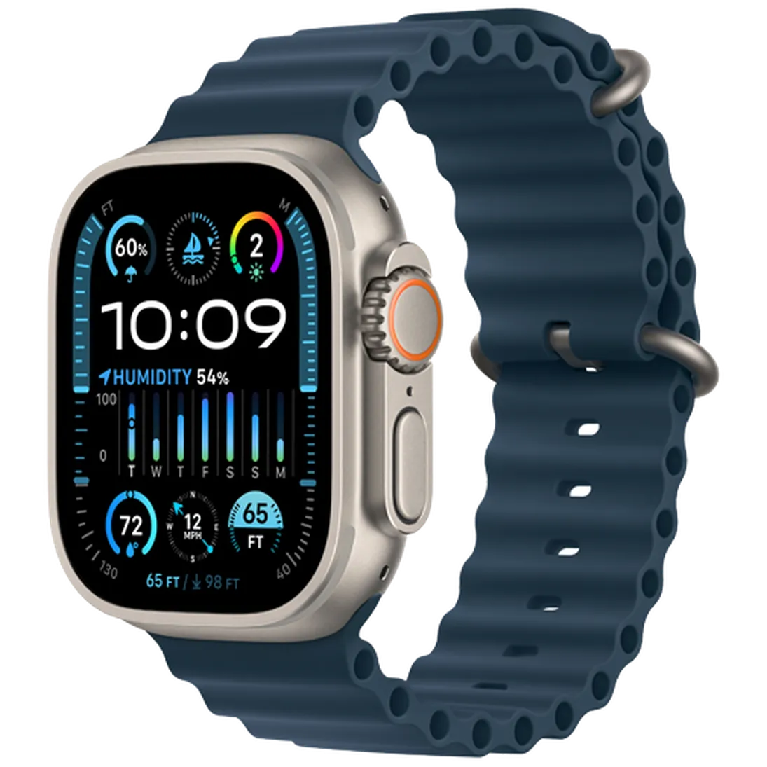 Apple Watch Ultra 2 (Blauwe Rubberen Cinturino)