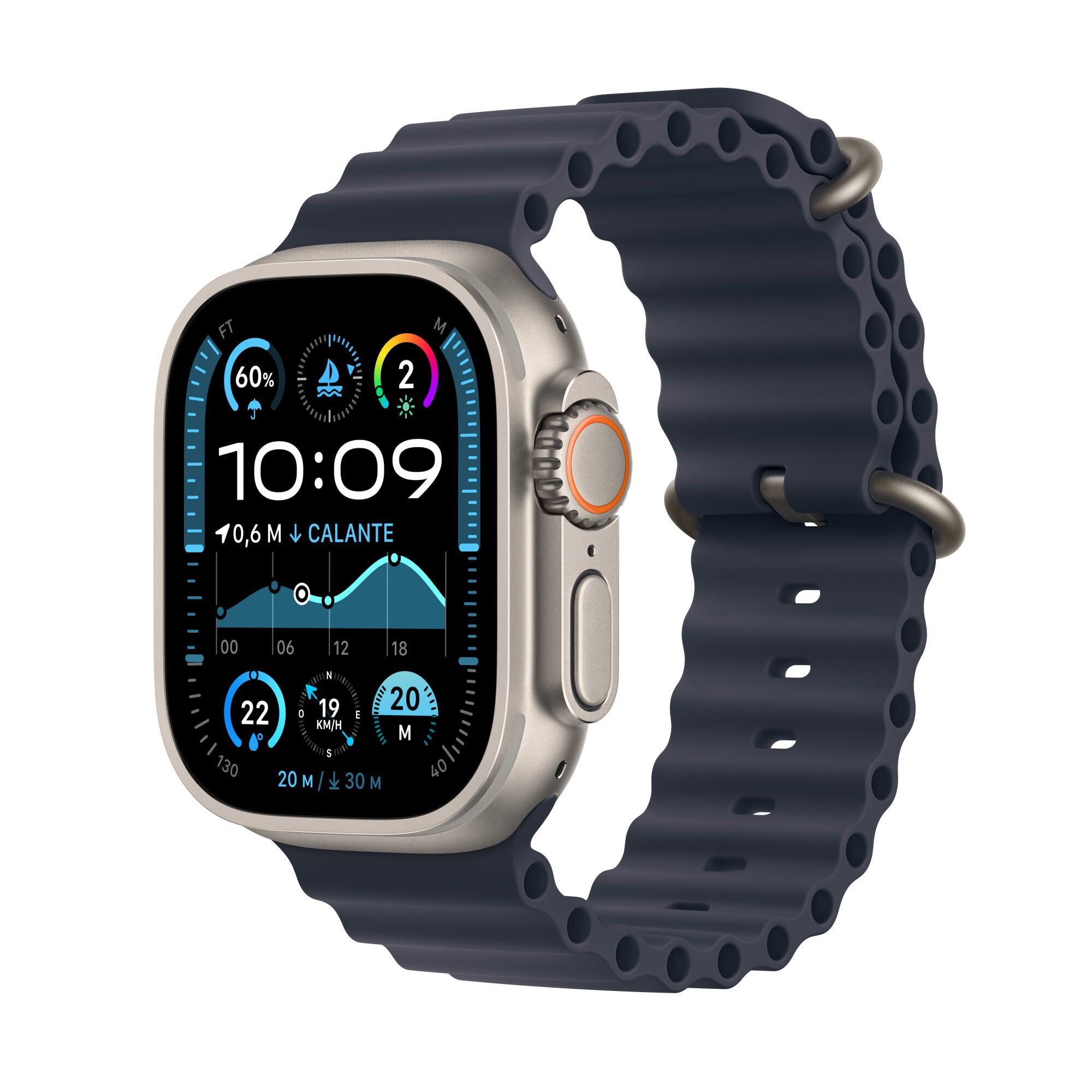 Apple Watch Ultra 2 GPS + Cellular 49mm Cassa in Titanio con Cinturino Oceano Blu Navy