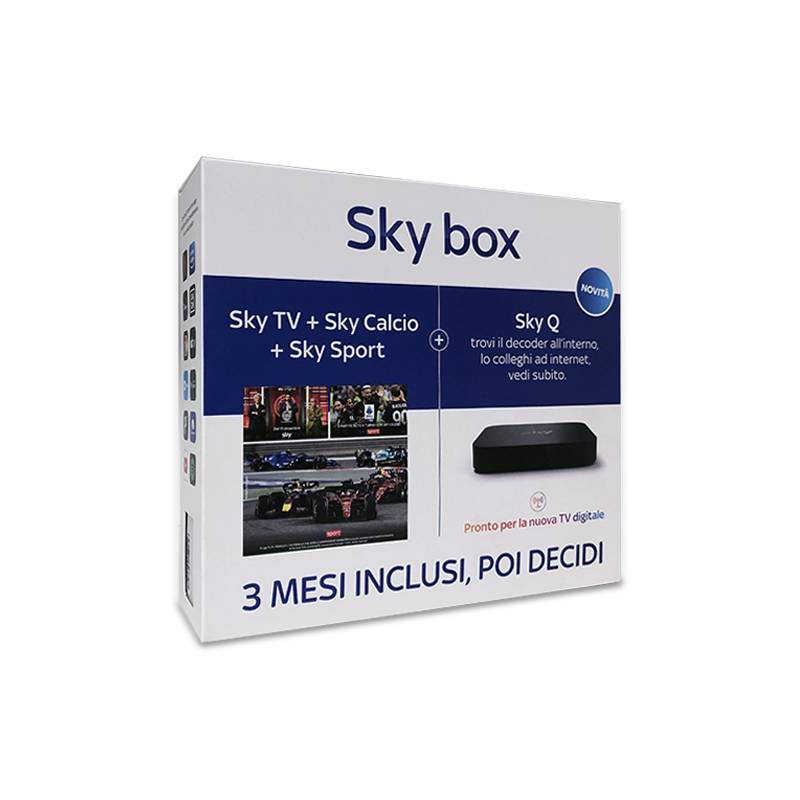 SKY BOX (BLUE) - DECODER SKYQ + VISIONE GRATIS 3 MESI (TV + SPORT + CALCIO)