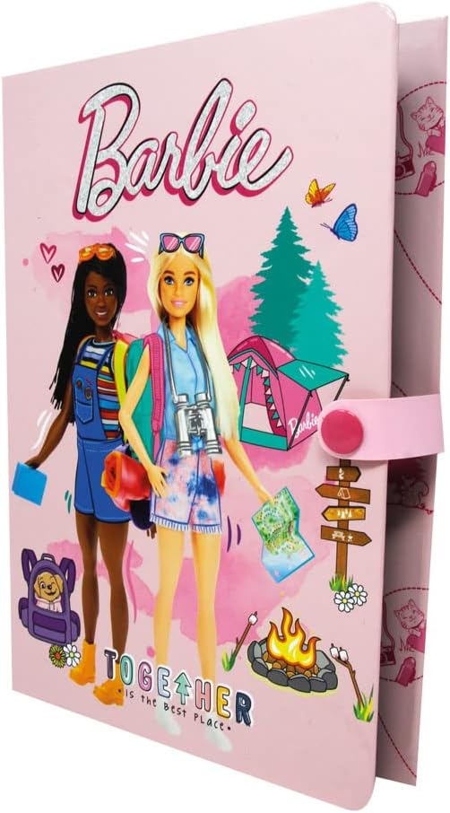 ODS 44854 Barbie Travel Note Book con pennarelli Esploratrici Coraggiose