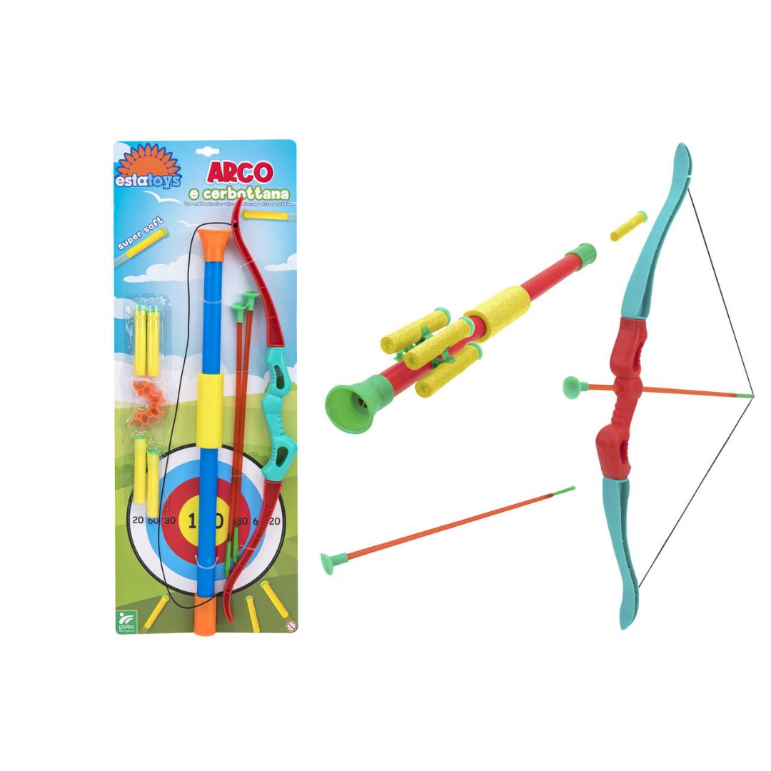 41126 Globo - Arco e cerbottana con frecce - Colore casuale