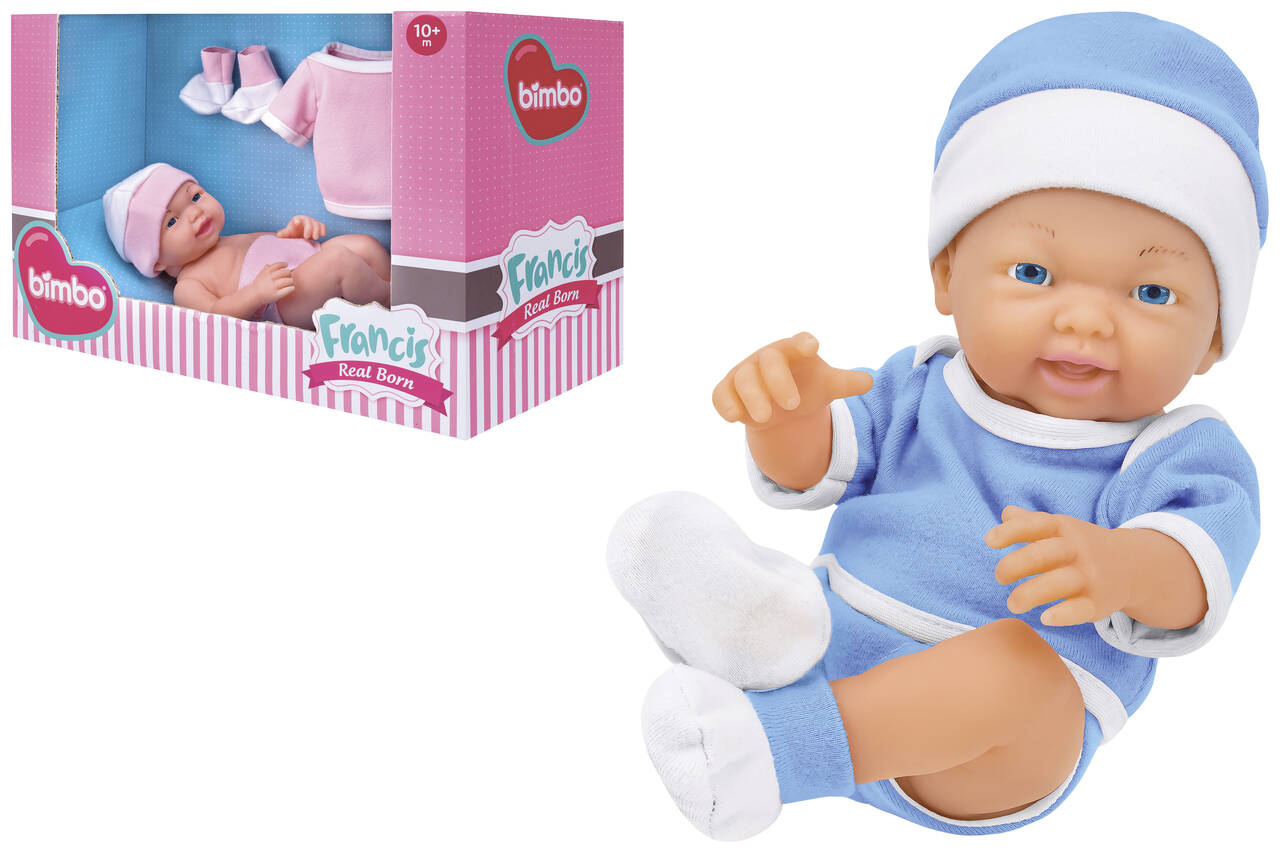 41475 Bimbo - Real Born, Bambolotto con accessori (in due varianti) - Azzurro