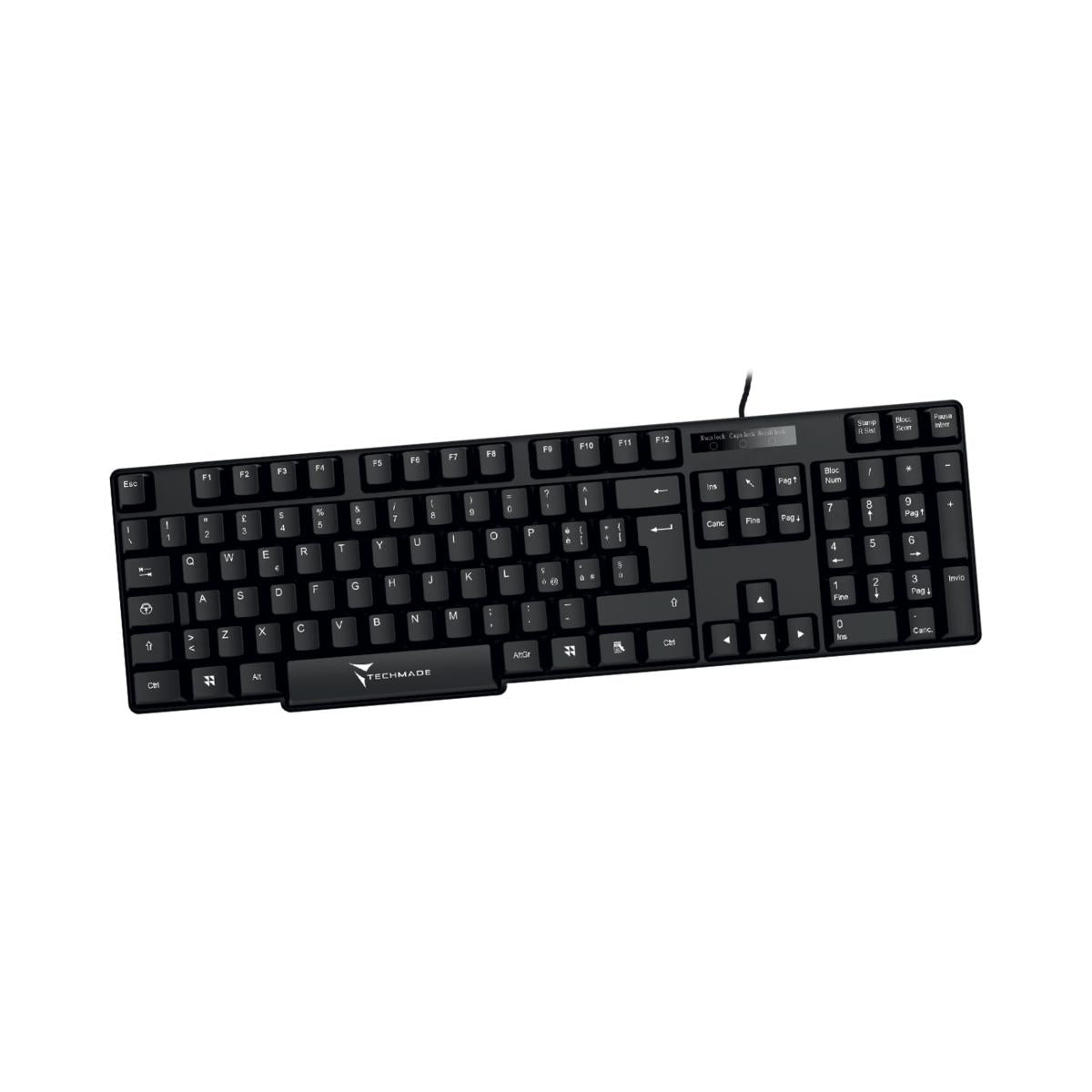 Techmade Tastiera Wired Filo Black