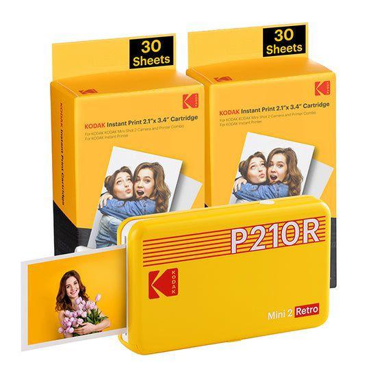 Kodak Mini 2 Retro P210R Stampante Fotografica BT +60 Fogli Yellow