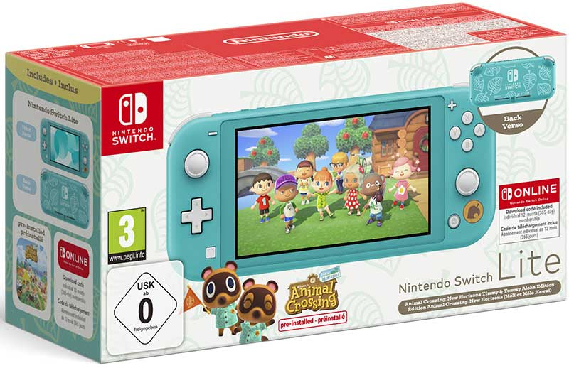 NINTENDO Switch Lite Turchese + Animal Crossing+ 12 Mesi NSO