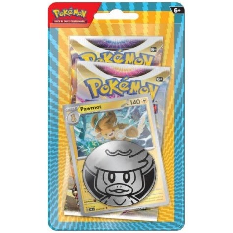 Pokemon Blister 2 Buste+ 1 Card Pawmot + 1 Moneta