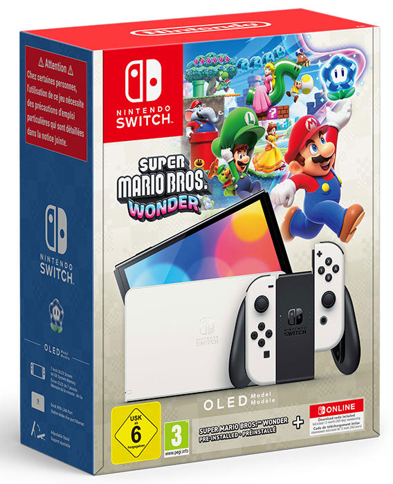 NINTENDO SWITCH OLED BIANCA + SUPER MARIO BROS. WONDER + 12 MESI NSO