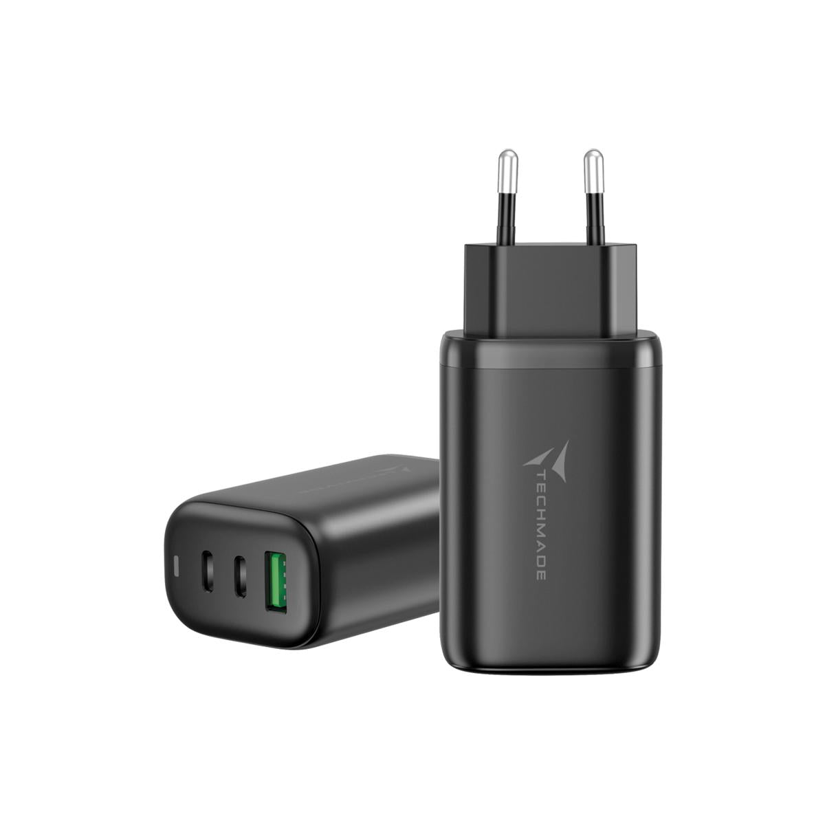 Techmade 65W Caricatore Universale GaN USB-C + USB-A