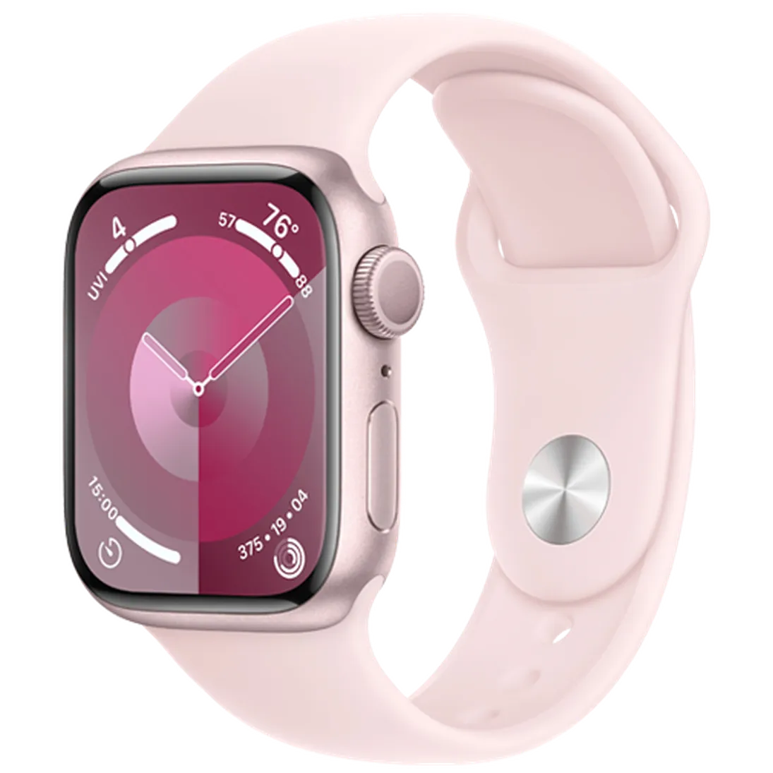 Apple Watch Series 9 45mm Rosa (Cinturino Silicone Rosa)