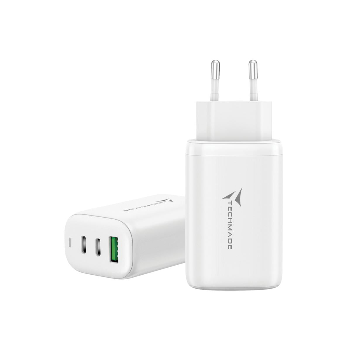 Techmade 65W Caricatore Universale GaN USB-C + USB-A