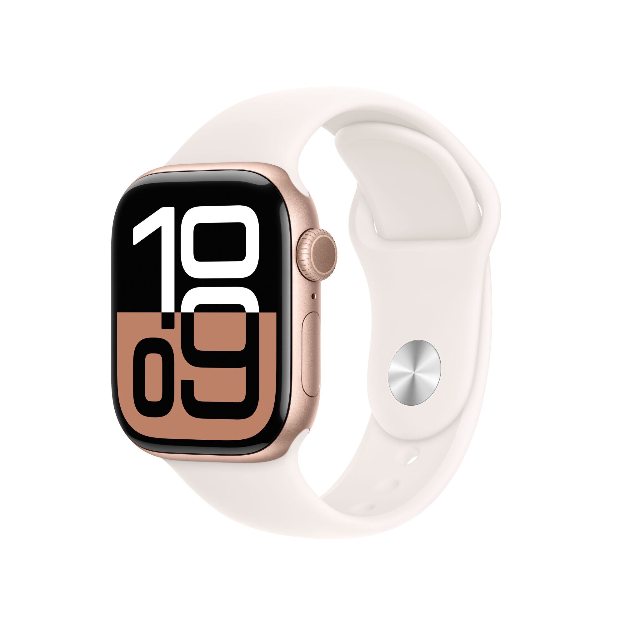 Apple Watch Series 10 GPS Cassa in Alluminio Oro Rosa con Sport Band Rosa Fard - 42mm S/M