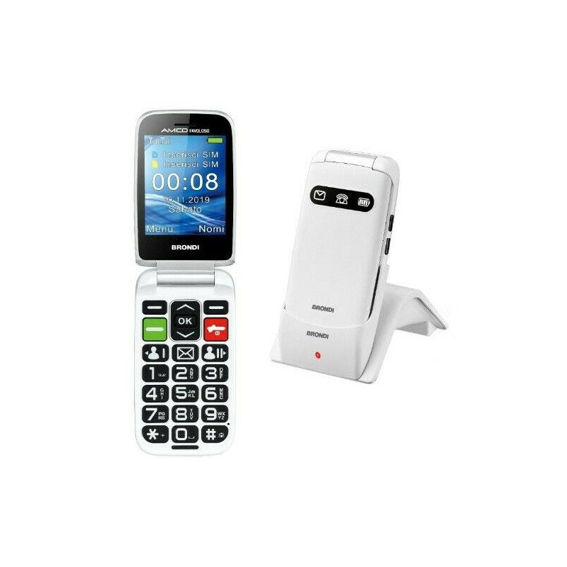 BRONDI AMICO SMARTPHONE PER ANZIANI 3G LCD 5 WHATSAPP, SKYPE, GPS, RADIO,  ITALIA NERO