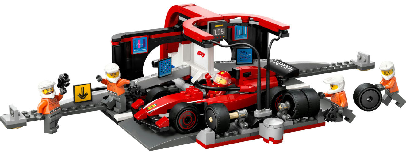 60443 City Pitstop e Meccanici con Monoposto Ferrari F1