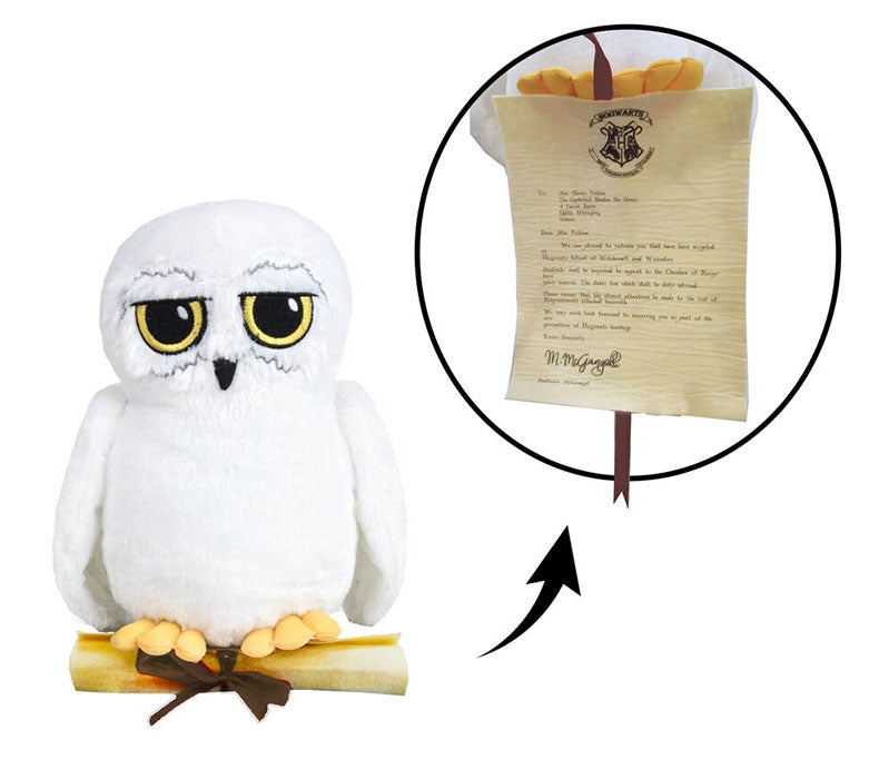 Peluche Harry Potter Edvige w/Lettera Hogwarts 18cm