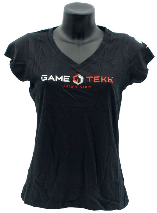 T-Shirt Collo V Nera GameTekk Donna XXL