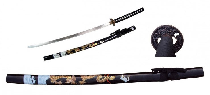 Katana Non Affilata Drago di Lijiang Nera