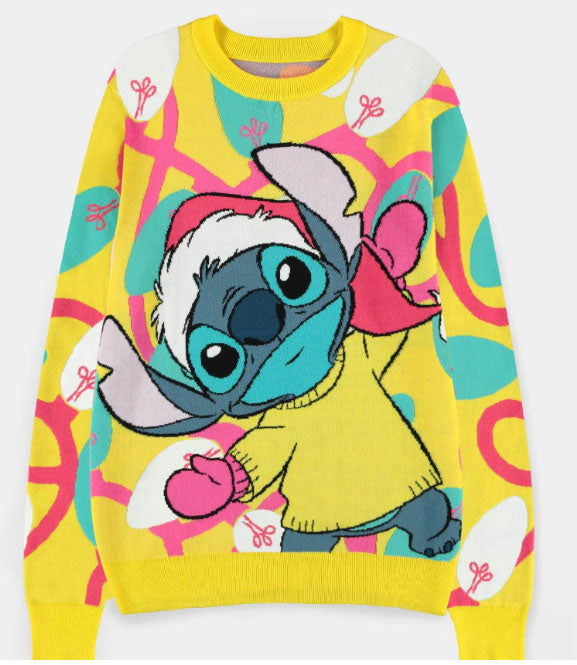 Maglione Natale Disney Stitch Fluo