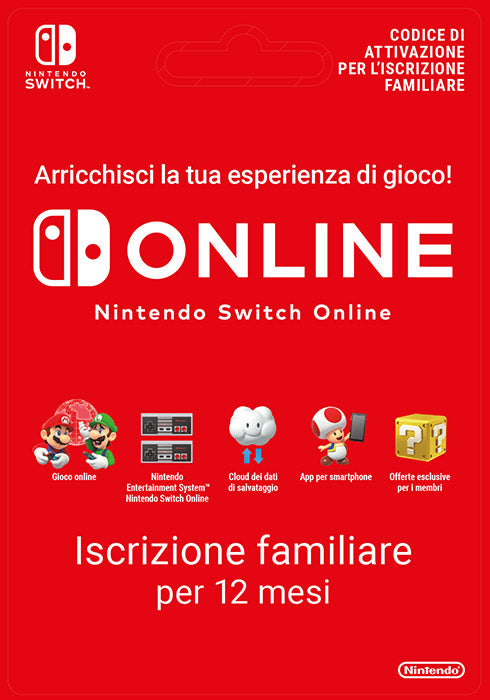 Abbonamento Family 12 mesi Switch Online