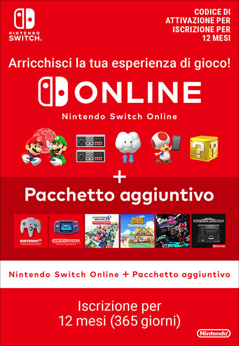 Abbonamento 12 mesi Switch Online + Expansion Pack