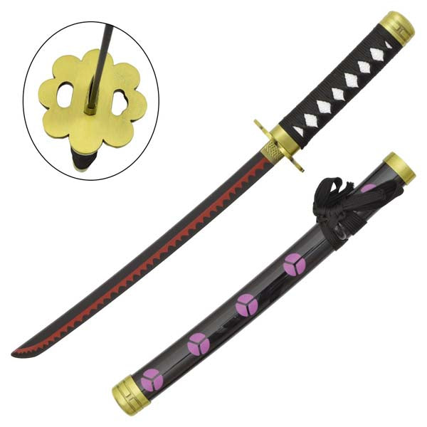 Katana Mini Non Affilata One Piece Enma Viola e Supporto