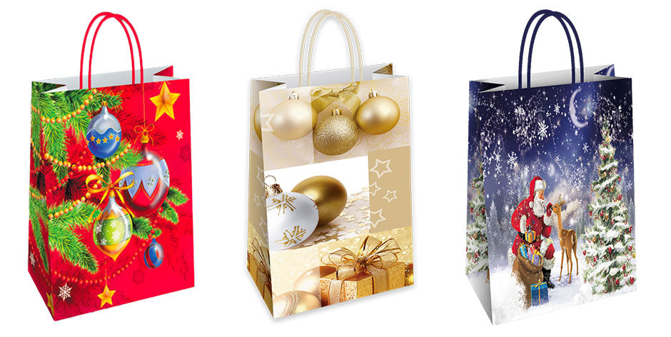 Shopper Natale Carta Grande 54x14x50cm Imballo 25pz