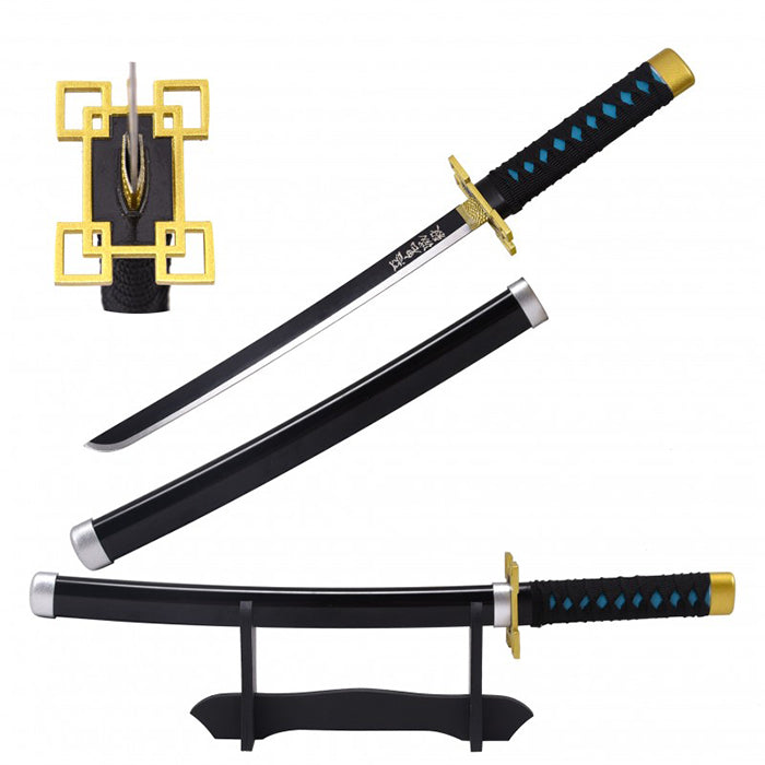 Katana Mini Non Affilata Demon Slayer Muichiro e Supporto