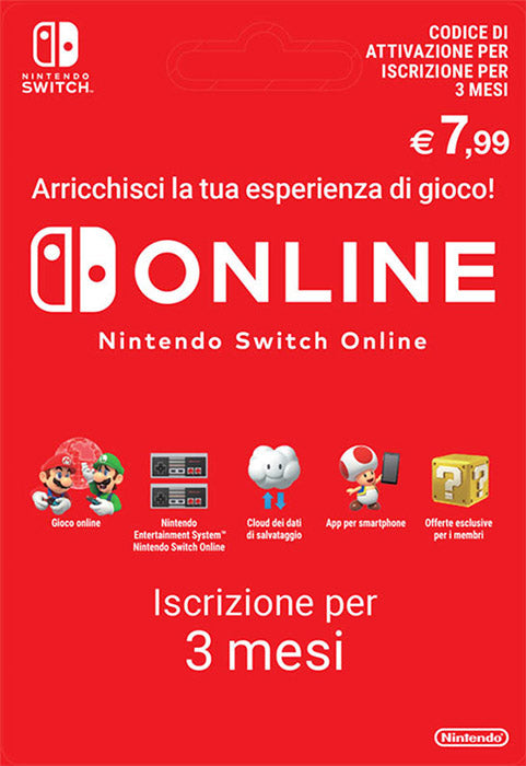 Abbonamento 3 mesi Switch Online