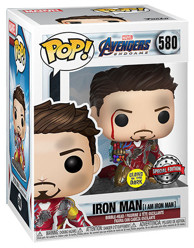 FUNKO POP Avengers Endgame Iron Man (I Am Iron Man) GLOW 580