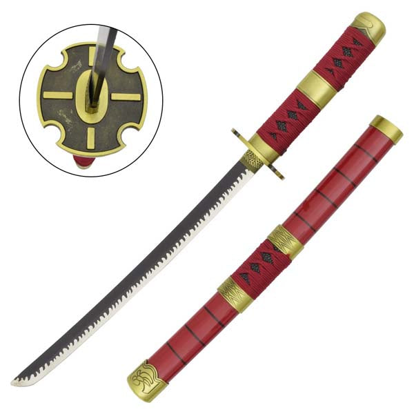 Katana Mini Non Affilata One Piece Sandai Kitetsu e Supporto