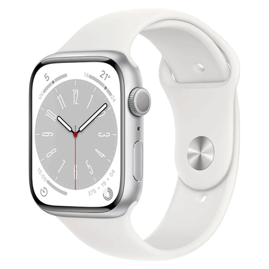 Apple Watch Series 8 41mm Argento (Cinturino Silicone Bianco)