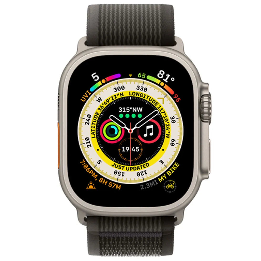 Apple Watch Ultra Nero/Grigio Cinturino Tessile Small/Medium
