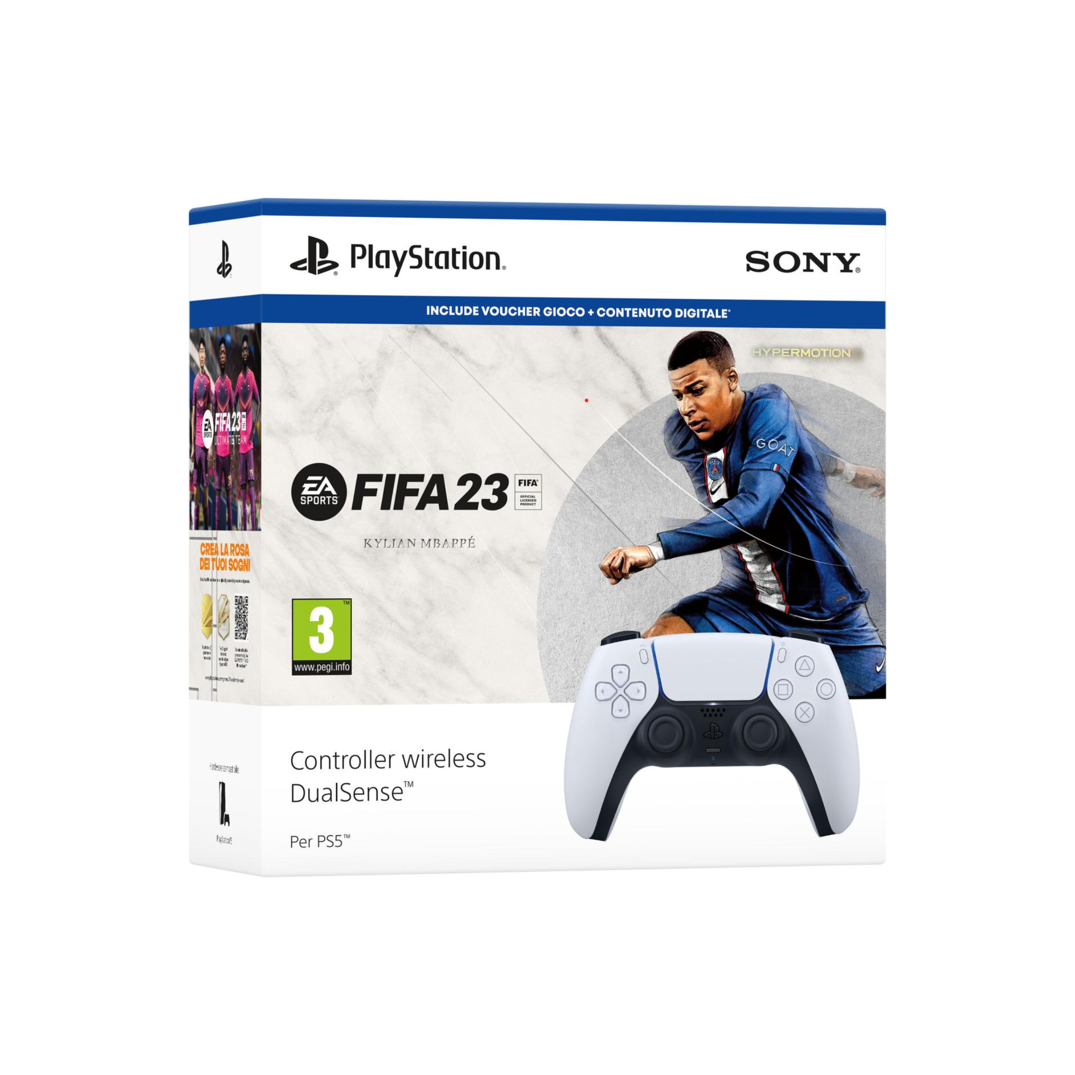 PS5 DualSense White + Fifa 23 + FUT VCH